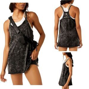 NWOT Free People Movement Hot Shot Dress “Washed Black” Large